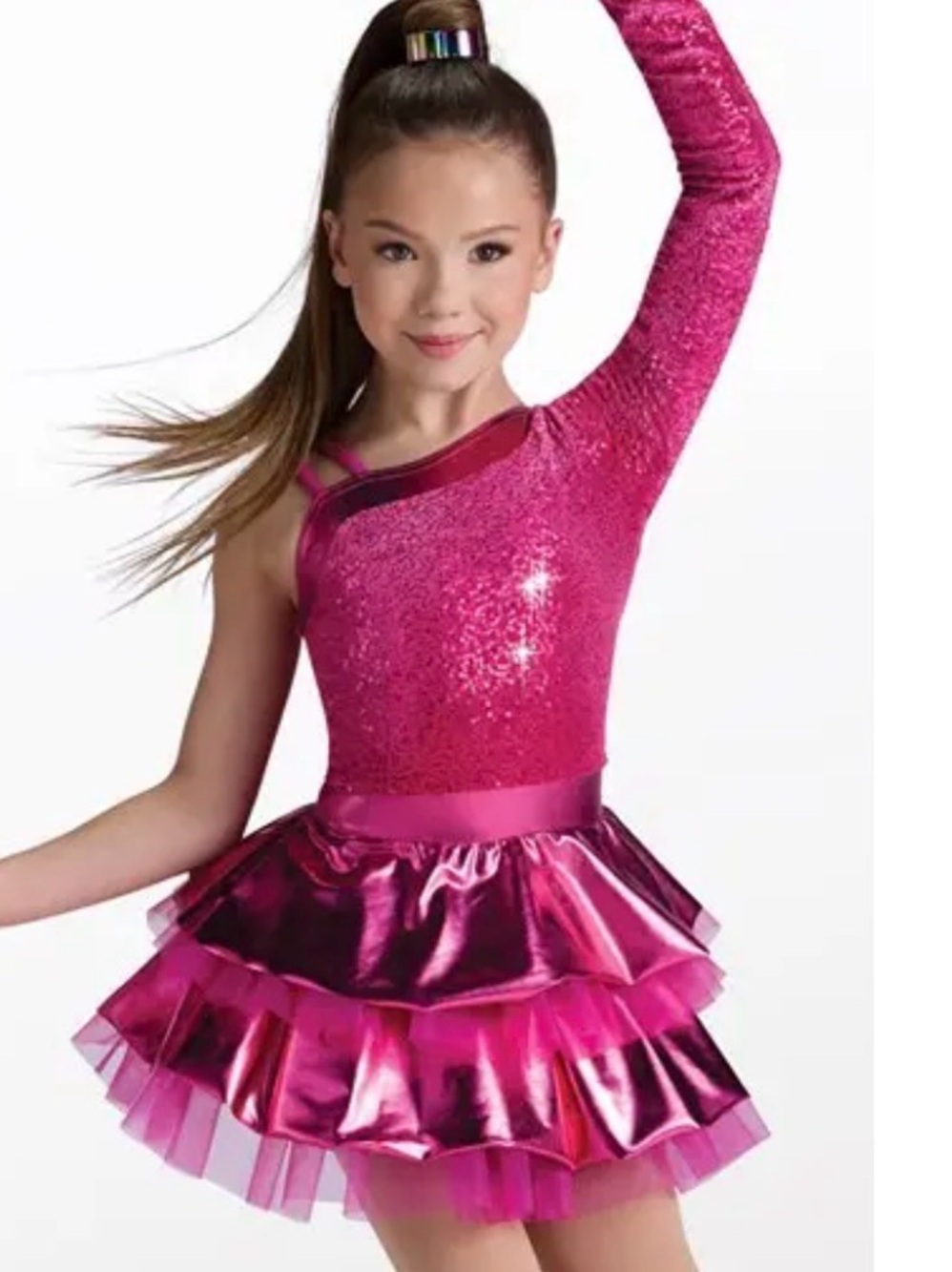 Weissman “15 Minutes Of Fame
17895” Pink Sequin Dance Costume Girls LC